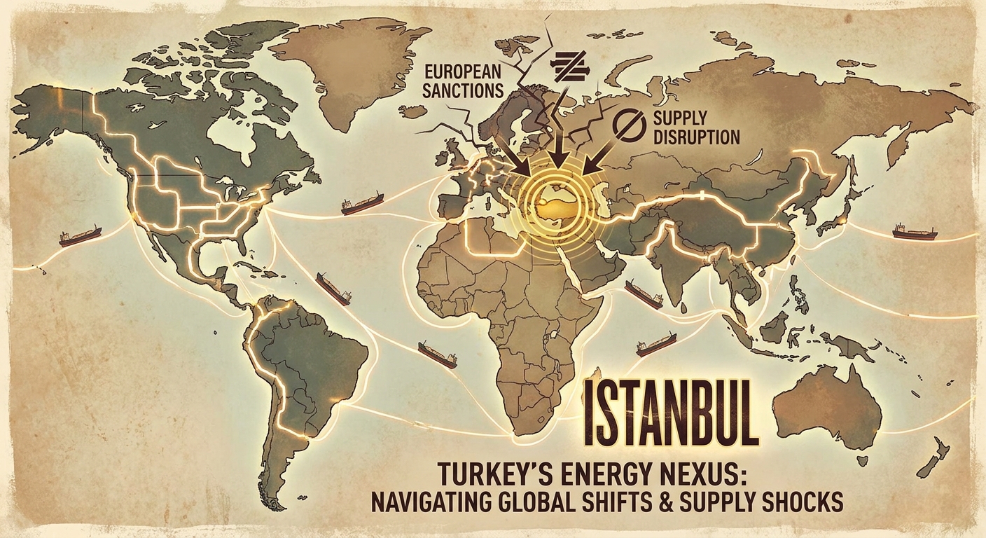 İllüstrasyon: Küresel enerji haritasında İstanbul'un parlayan bir gaz merkezi olarak yükselişi, Avrupa yaptırımları ve tedarik şokları arasında Türkiye'nin stratejik konumunu vurguluyor.